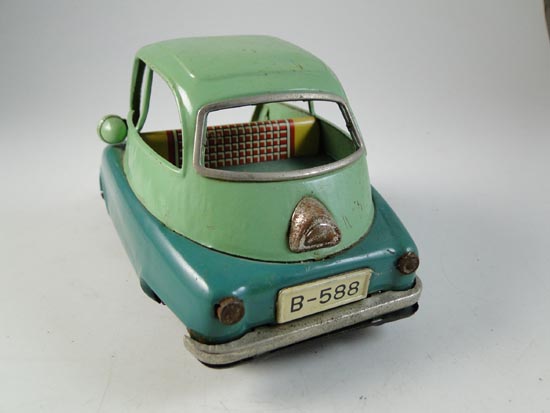 Vintage Tin Friction Drive Toy Car Bandai Isetta Japan Japanese Model 